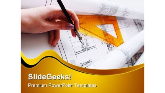 Architectural Desk Construction PowerPoint Themes And PowerPoint Slides 0211