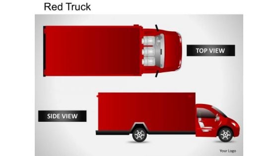 Architecture Red Truck Top View PowerPoint Slides And Ppt Diagram Templates