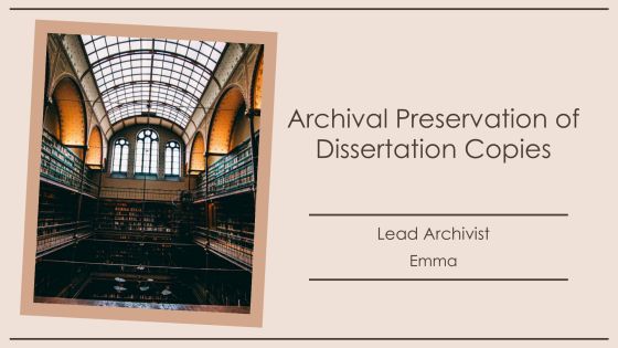 Archival Preservation Of Dissertation Copies PPT Sample AT