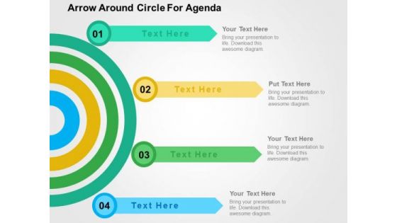 Arrow Around Circle For Agenda PowerPoint Template