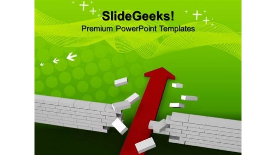 Arrow Breaking Wall Solution Construction PowerPoint Templates And PowerPoint Themes 0812 Arrow Breaking Wall Solution Construction PowerPoint Templates And PowerPoint Themes 0812
