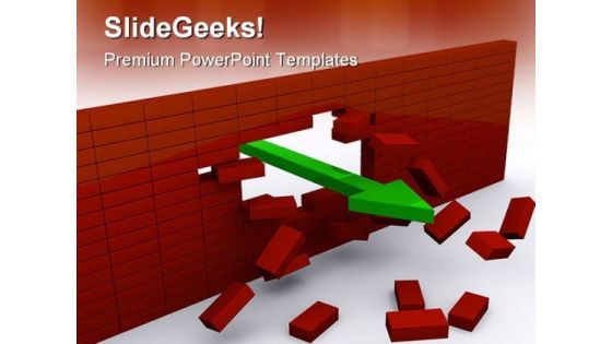 Arrow Broke The Wall Business PowerPoint Templates And PowerPoint Backgrounds 0311 Arrow Broke The Wall Business PowerPoint Templates And PowerPoint Backgrounds 0311
