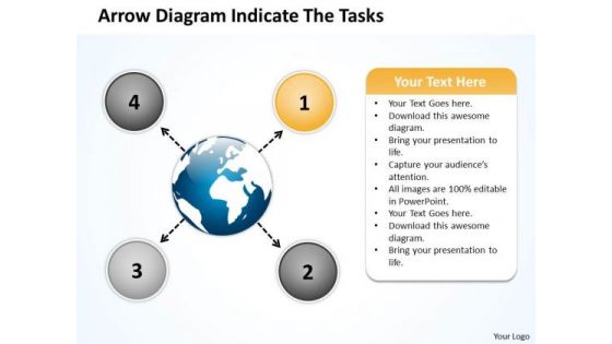 Arrow Diagram Indicate The Tasks Ppt Circular Flow Layout Process PowerPoint Slide