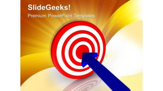 Arrow Hitting Target Business Goals Success PowerPoint Templates Ppt Backgrounds For Slides 0313