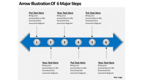 Arrow Illustration Of 6 Major Steps PowerPoint Templates Ppt Slides Graphics