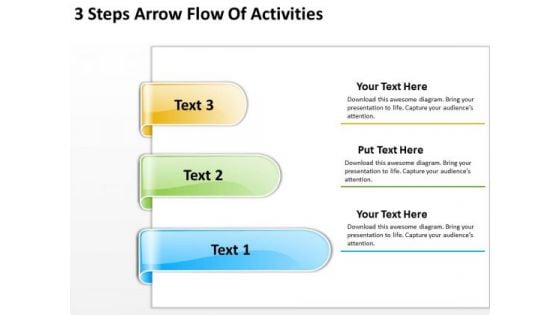 Arrow In PowerPoint 3 Steps Flow Of Activities Slides