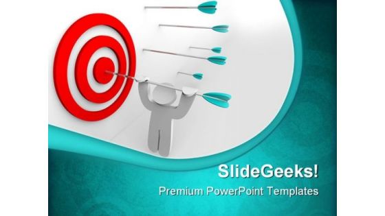 Arrow In Target Leadership PowerPoint Themes And PowerPoint Slides 0711