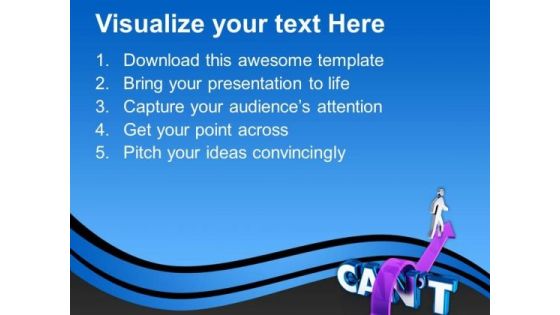 Arrow Jumping Over Cant PowerPoint Templates Ppt Backgrounds For Slides 0713
