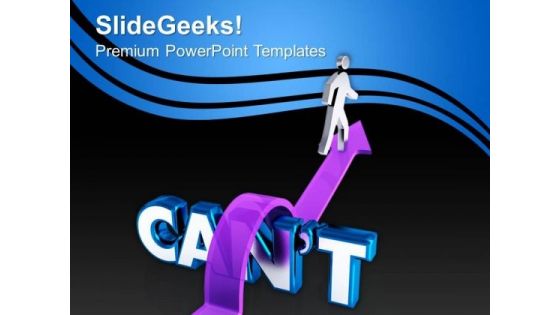 Arrow Jumping Over Cant PowerPoint Templates Ppt Backgrounds For Slides 0713