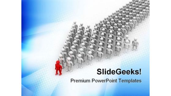 Arrow Made Of People Leadership PowerPoint Themes And PowerPoint Slides 0511
