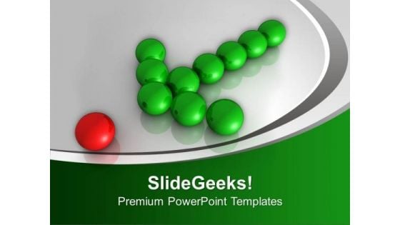 Arrow Made With Green Balls Pointing Red PowerPoint Templates Ppt Backgrounds For Slides 0213