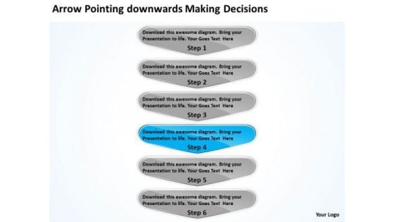 Arrow Pointing Downwards Making Decisions Flow Charts Vision PowerPoint Templates