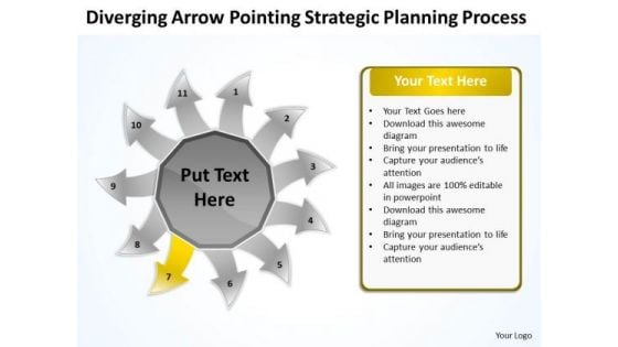 Arrow Pointing Strategic Planning Process Arrow Circular Diagram PowerPoint Templates