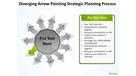 Arrow Pointing Strategic Planning Process Circular Diagram PowerPoint Templates