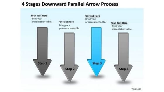Arrow PowerPoint Template 4 Stages Downward Parallel Process Slides Arrow PowerPoint Template 4 Stages Downward Parallel Process Slides