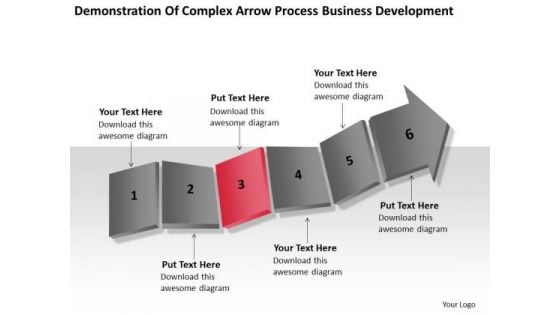 Arrow Process Business Development Ppt Examples Of Plan Outline PowerPoint Templates