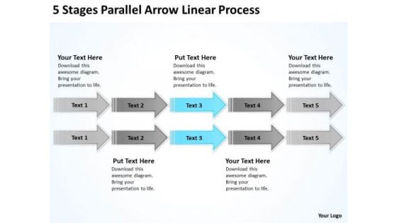 Arrow Shapes For PowerPoint Linear Process Templates Backgrounds Slides