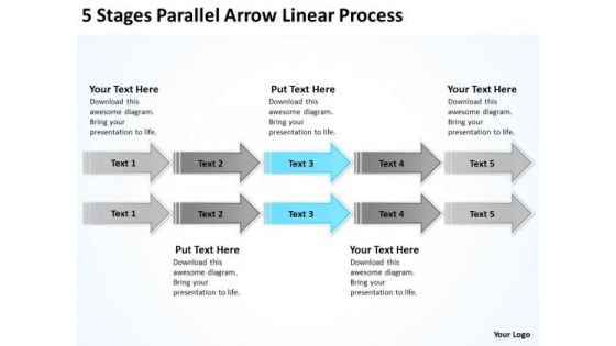 Arrow Shapes For PowerPoint Linear Process Templates Backgrounds Slides