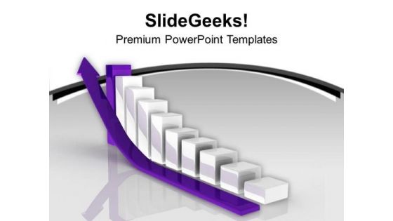 Arrow Shooting Upwards Over A Bar Graph PowerPoint Templates Ppt Backgrounds For Slides 0213