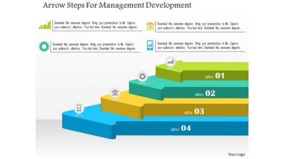 Arrow Steps For Management Development PowerPoint Template