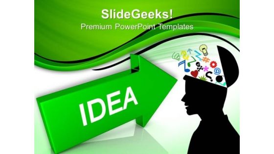 Arrow With Idea Technology PowerPoint Templates And PowerPoint Themes 0812