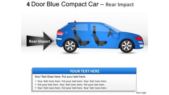 Arrows 4 Door Blue Car Side View PowerPoint Slides And Ppt Diagram Templates