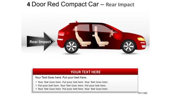 Arrows 4 Door Red Car Side View PowerPoint Slides And Ppt Diagram Templates