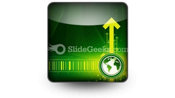 Arrows And World Map PowerPoint Icon S