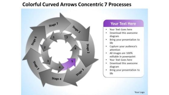 Arrows Concentric 7 Processess Ppt Sample Business Plans For Small PowerPoint Slides