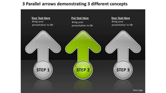 Arrows Demonstrating Different Concepts Basic Business Plan Template PowerPoint Slides