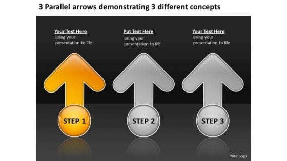 Arrows Demonstrating Different Concepts Business Planning Software PowerPoint Slides