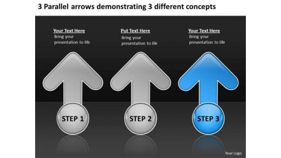 Arrows Demonstrating Different Concepts Ppt Consignment Business Plan PowerPoint Templates