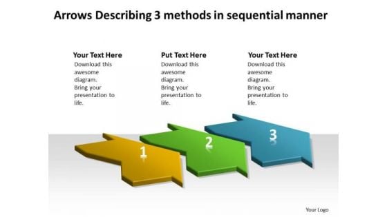 Arrows Describing 3 Methods Sequential Manner Electrical Circuit Design PowerPoint Templates