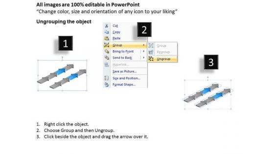 Arrows For PowerPoint 4 Stages Improved State Transition Templates