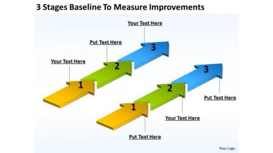 Arrows For Ppt Baseline To Measure Improvements PowerPoint Templates Backgrounds Slides