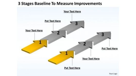 Arrows For Ppt To Measure Improvements PowerPoint Templates Backgrounds Slides