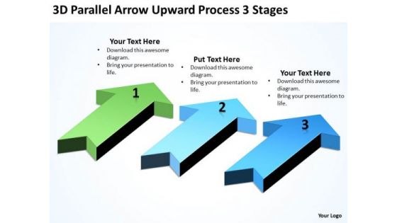 Arrows For Ppt Upward Process 3 Stages PowerPoint Templates Backgrounds Slides