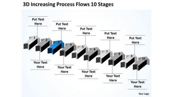 Arrows In PowerPoint 2010 3d Increasing Process Flows Stages Ppt Templates