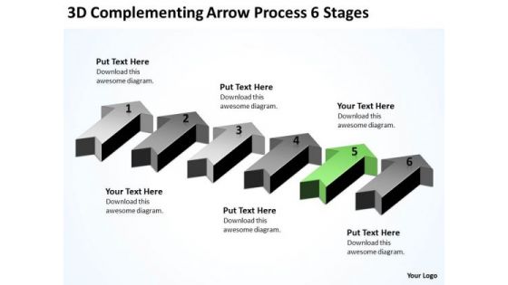 Arrows In PowerPoint Process 6 Stages Templates Backgrounds For Slides