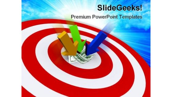 Arrows On Dollars Target Finance PowerPoint Themes And PowerPoint Slides 0511