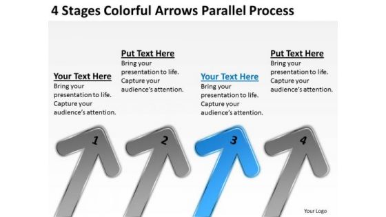Arrows Parallel Process Business Plan Financial Projections PowerPoint Slides
