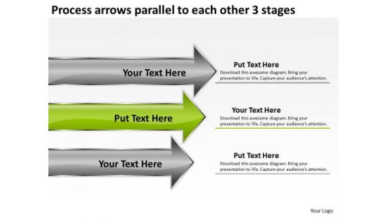 Arrows Parallel To Each Other 3 Stages Executive Summary Business Plan PowerPoint Templates