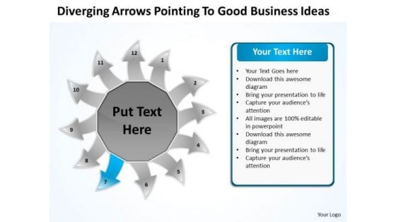 Arrows Pointing To Good Business Ideas Circular Flow Layout Diagrams PowerPoint Slides