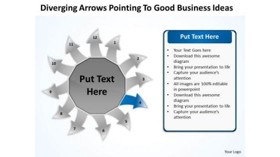 Arrows Pointing To Good Business Ideas Ppt Circular Flow Layout Diagram PowerPoint Slides