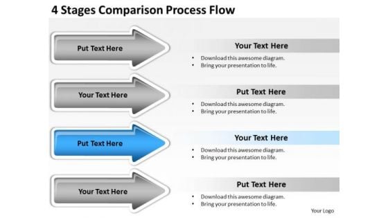 Arrows PowerPoint 4 Stages Comparison Process Flow Slides Arrows PowerPoint 4 Stages Comparison Process Flow Slides