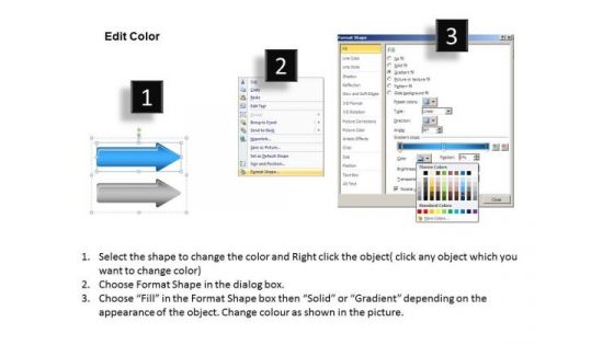 Arrows PowerPoint 4 Stages Comparison Process Flow Slides