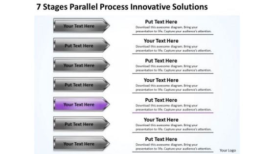 Arrows PowerPoint 7 Stages Parallel Process Innovative Solutions Slides