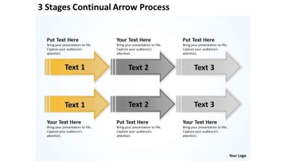 Arrows Stages Continual Process PowerPoint Templates