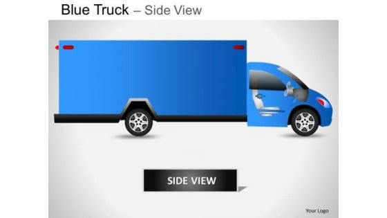 Art Blue Truck Side View PowerPoint Slides And Ppt Diagram Templates