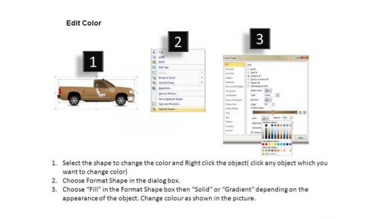 Art Pickup Brown Truck Side View PowerPoint Slides And Ppt Diagram Templates